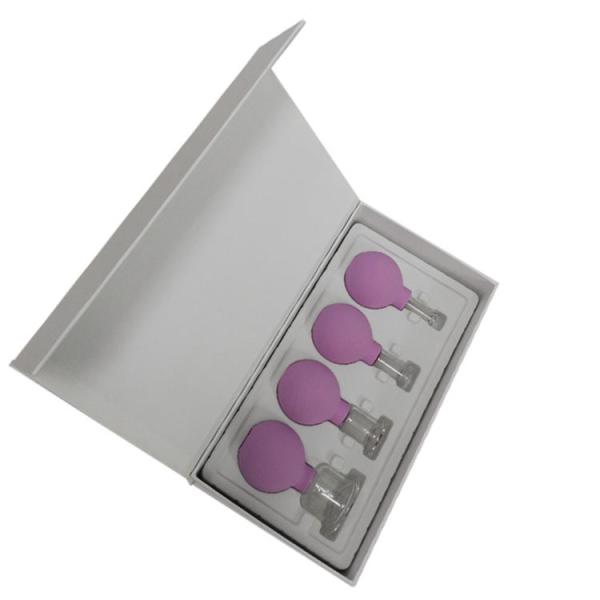 Customized 4pcs Glass Facial Cupping Set for Face Eye Lip Body in Gift Box Packaging
