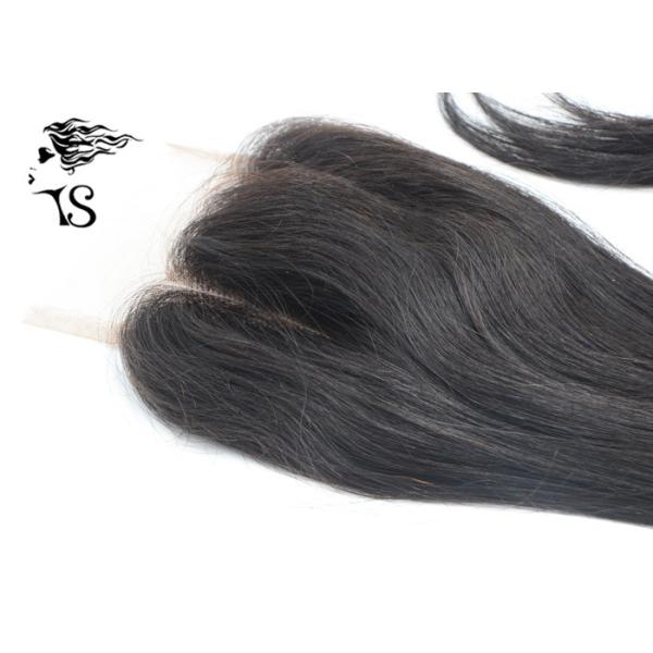 Swiss Lace Frontal Brazilian Hair Closure Piece 4x4 Straight Three Part Tangle Free