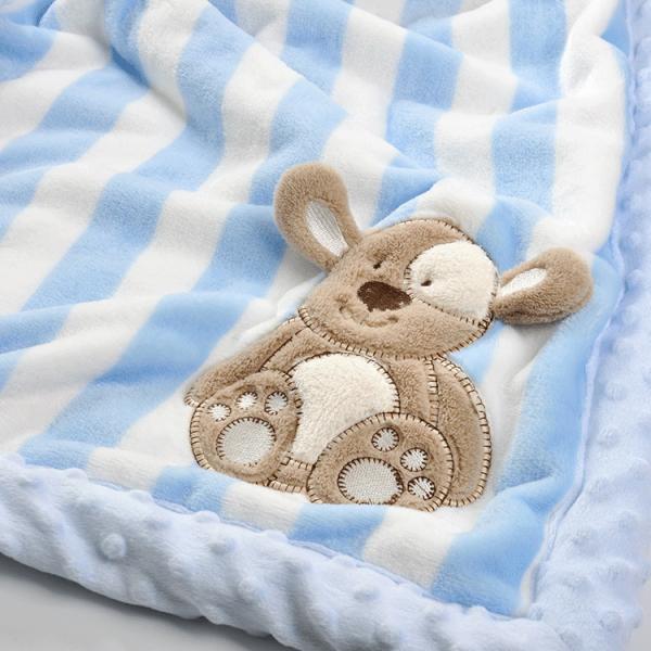 Ultra Soft Newborn Blanket Embroidery Knit Crib Cozy Fleece Throw Blanket