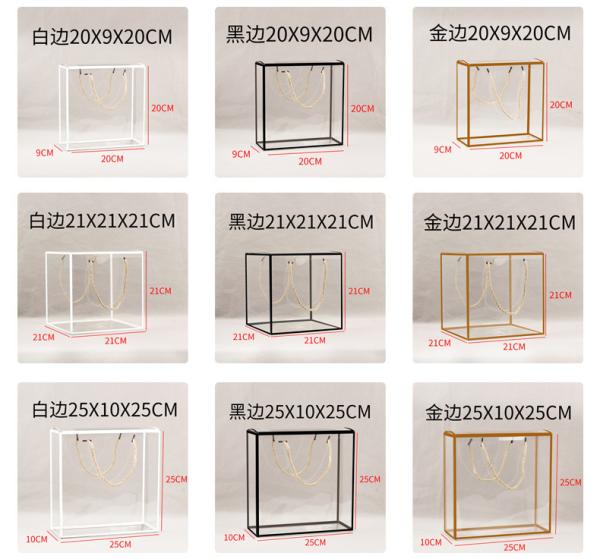 Simple Folding PET PVC Tote Transparent Plastic Pvc Box Gift Packaging With Handle