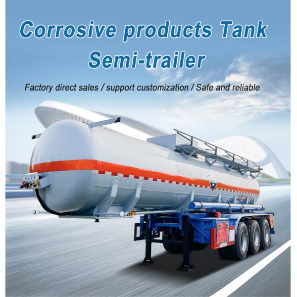 Tri Axle Concentrated Sulfuric Acid Tanker Semi Trailer For Chemical Transport