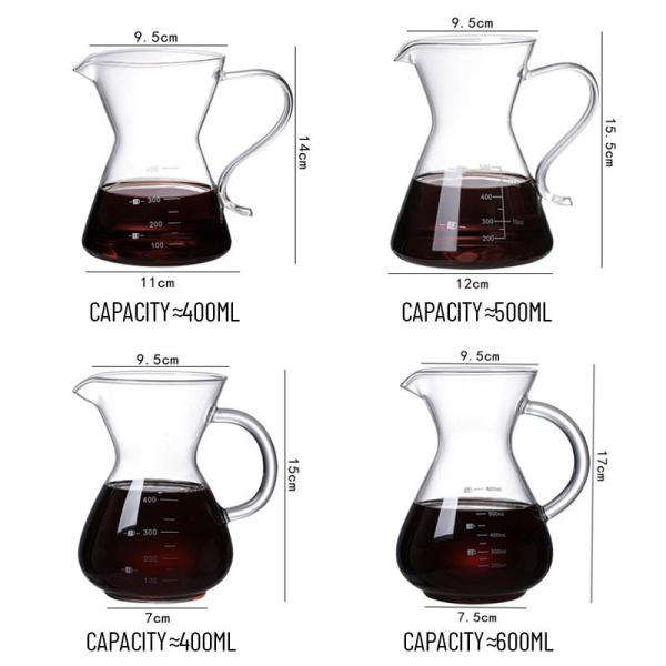 B2B Custom 400ml Glass Pour Over Coffee Brewer|Stainless Steel Filter&Wood Sleeve|Camping Brewing Pot