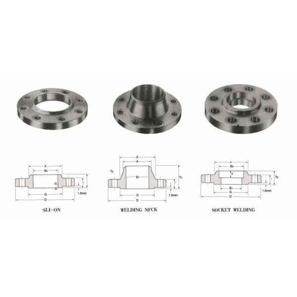 Выскальзывание ANSI B16.9 стандартное на сваривая фланце стали углерода шеи PN10/16/25/40
