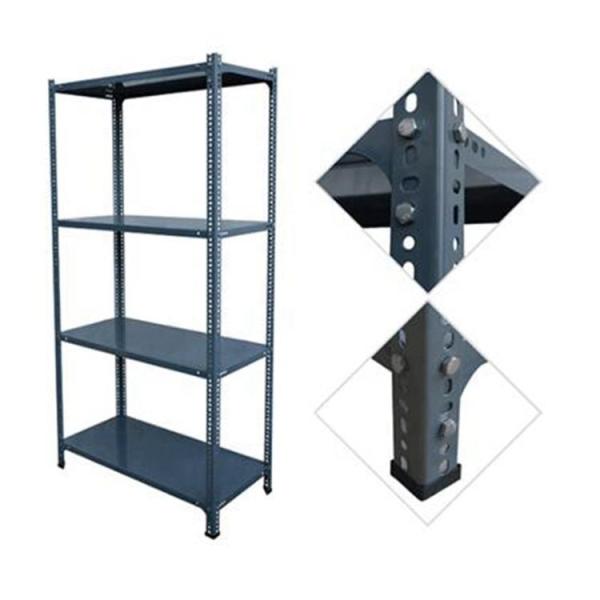 Powder Coated Light Duty Shelving Slotted Angle Metal Rack Adjustable Pitch Multi Levels