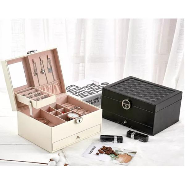 Exquisite Necklace Bracelet Storage Box Sturdy Embossed PU Leather