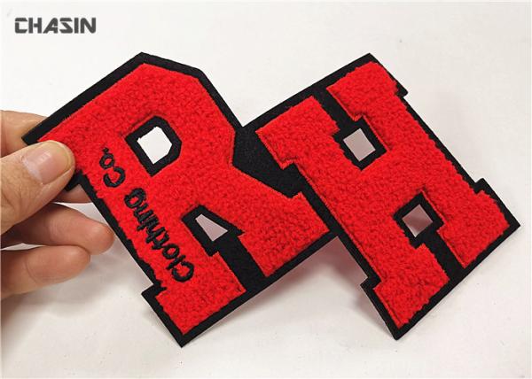 Custom Monogram Chenille Embroidery Patches  ,  Iron On Chenille Letter Patches