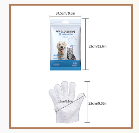 Sustainable Pet Cleaning Gloves with Private Label Wet Wipes for Dogs and Cats Eco-Friendly Design
