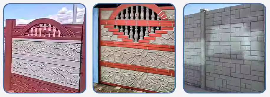 Decorative Concrete Plastic Wall Panel Fence Mold Precast Fence Mould