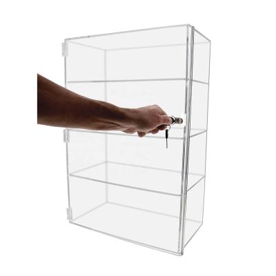 Wall Cube Clear Acrylic Box Shelf Rotates 3-Shelf Mobile Phone Cellphone Retail Display Stands