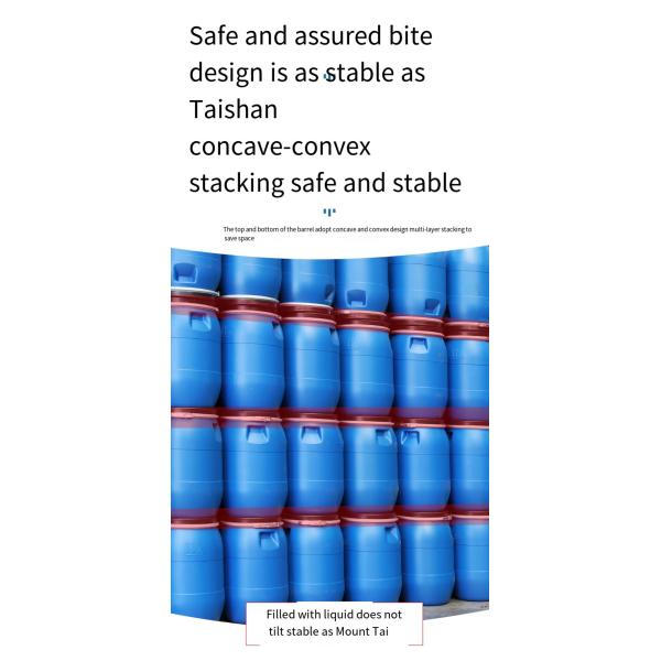 Solid Liquid 120L Blue Barrel Cylindrical Plastic Drum 120L Capacity