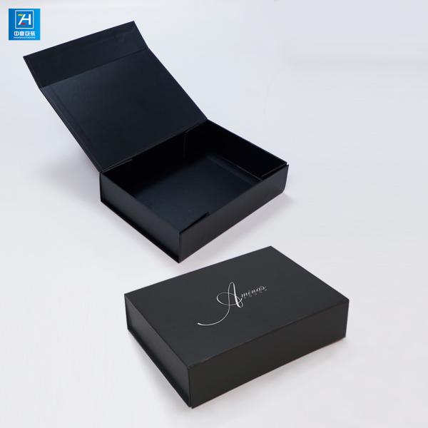 Matt Lamination 2000g Black Paperboard Foldable Gift Boxes