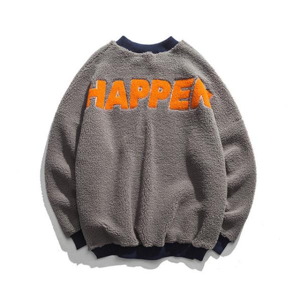 Mens Plain Oversized Crewneck Sweatshirt , Oversized Sherpa Fleece Sweatshirt