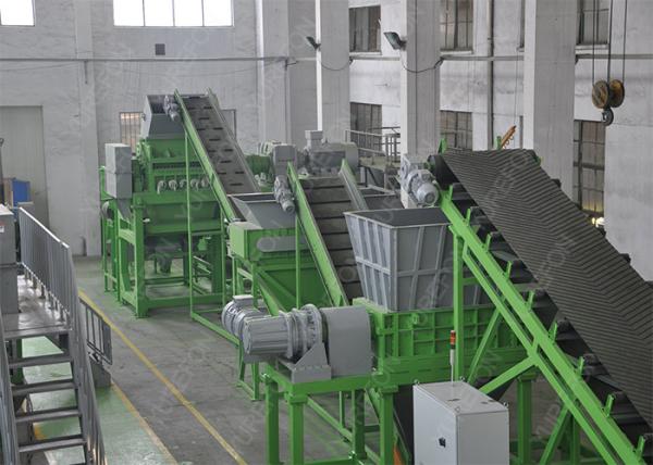 1000 Kg / H Waste Tyre Recycling Machine , Big Fat Tire Recycling Production Line