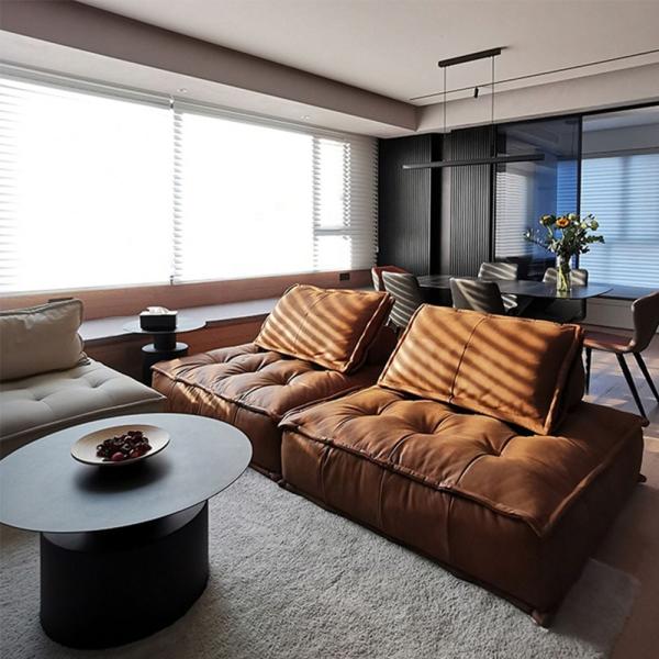 Factory direct European and American fabric sofa balcony bedroom technology cloth small family sofa bed lazy modular