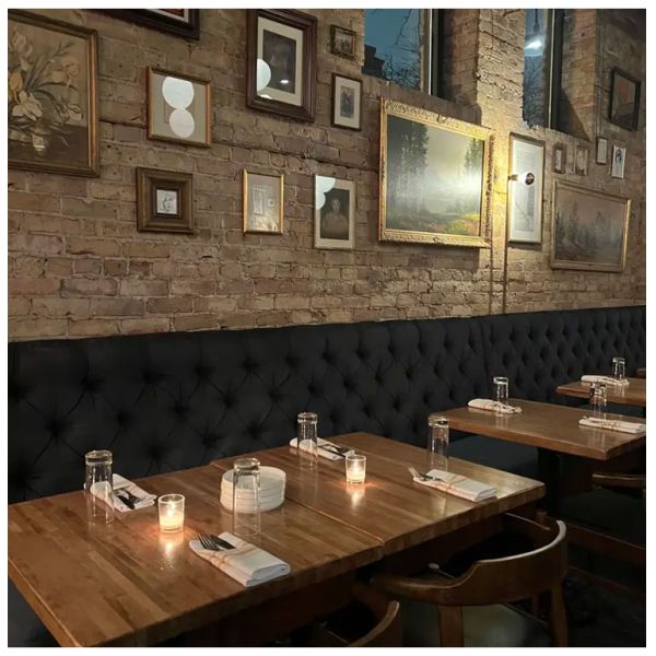 Industrial Rustic Vintage Coffee Shop Pub Benches Button Back Pizza Street Restaurant Design