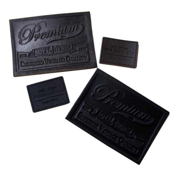 Colorful Embossed Leather Patches , sewing on logo Customized Jeans Label