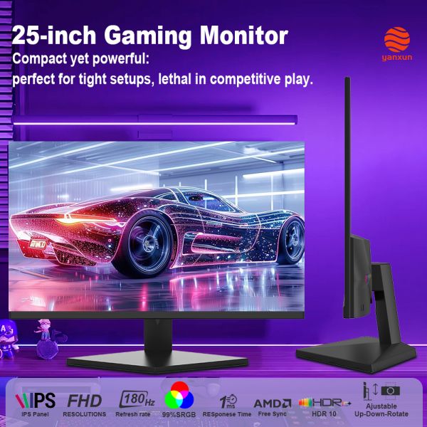 25-Inch Widescreen Gaming Monitor: 1920*10801K IPS Panel  180Hz High Refresh Rate with Motion Blur Reduction (Smooth Visuals for Fast-Paced Games)