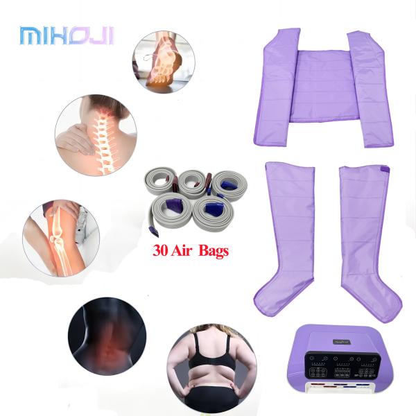Máquina de presoterapia con 30 airbags para drenaje linfático para cuerpo, piernas y brazos