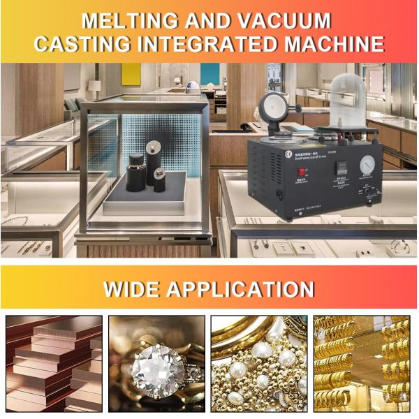 1400W Jewelry Melting Furnace Metal Jewelry Vacuum Casting Machine