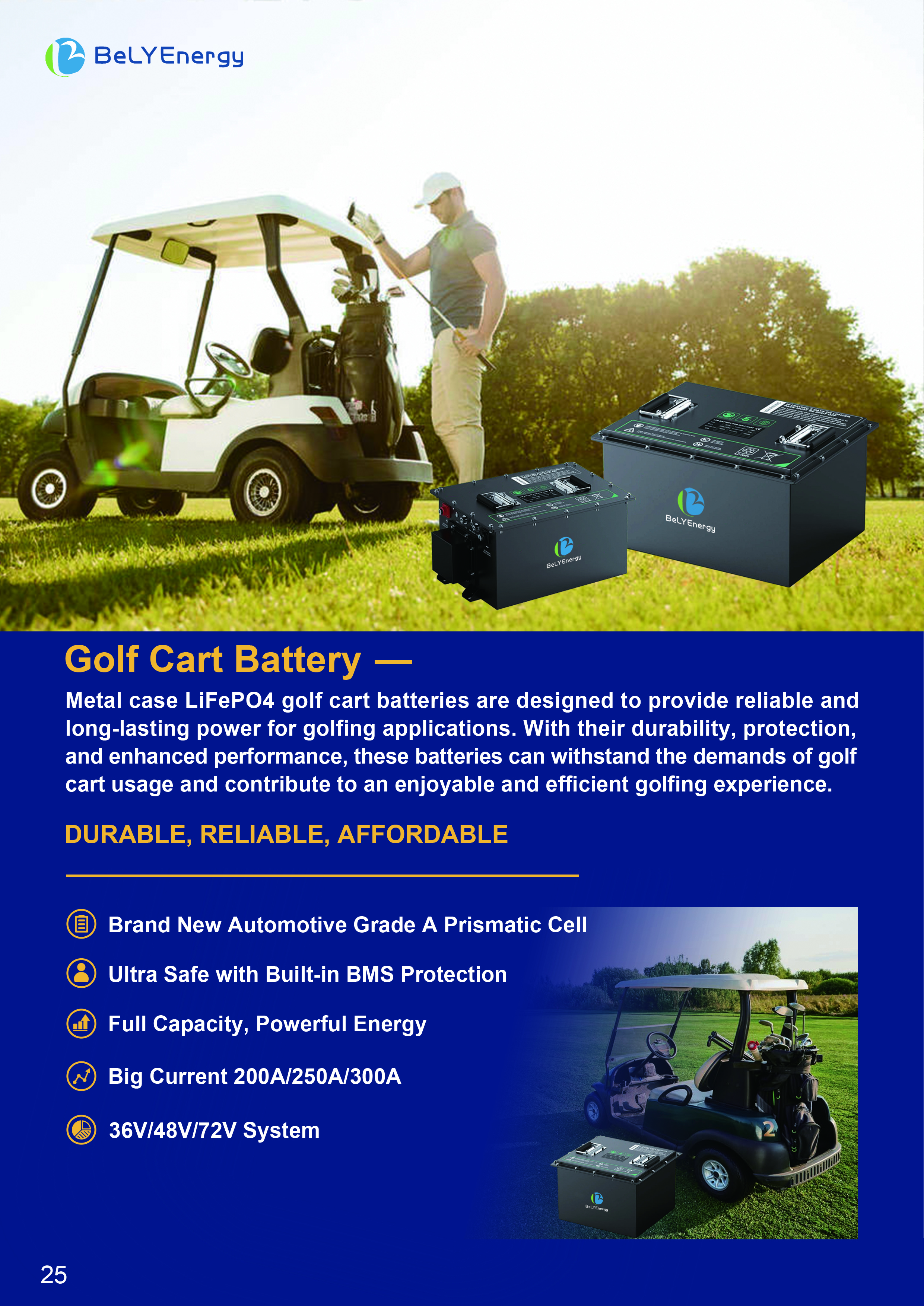 LiFePO4 Golf Cart Литийная батарея с функцией связи включает 48V105AH