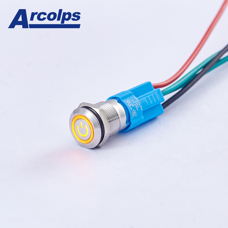 IP66 3A 12mm Metal Push Button Switch High Temperature Push Button Switch