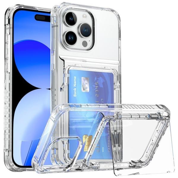 100% Teste limpo e à prova de choque TPU PC Card Slot Back Cover para iPhone 15 14 13 Pro Max