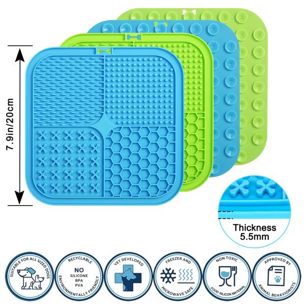 Silicone Pet Lick Mat With Suction Cups Perfect for Slow Feeder Dog Bowls and Bathing