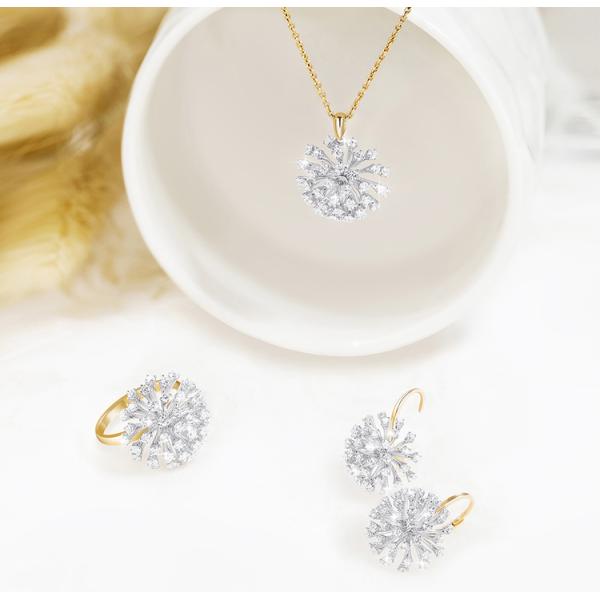 желание 4.5g одуванчика женщин бриллиантового колье золота 1.0ct 18K