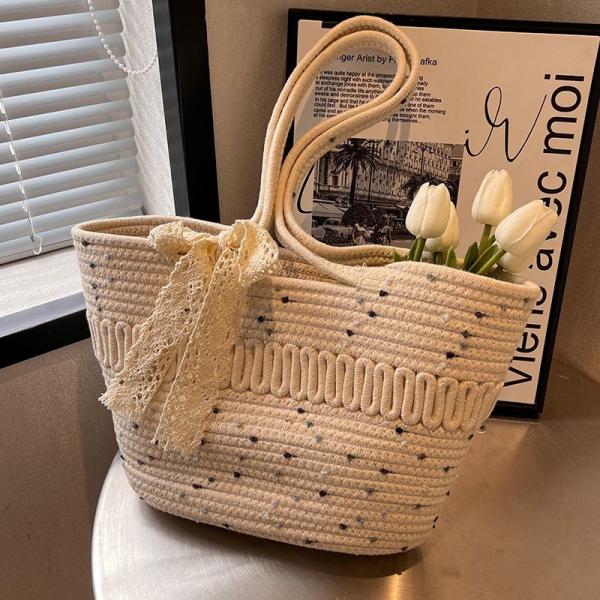 Large-Capacity Beach Bag Fashion All-Match Commuter Tote Bag Niche Weaving Portable Foreign Style Shoulder Bag