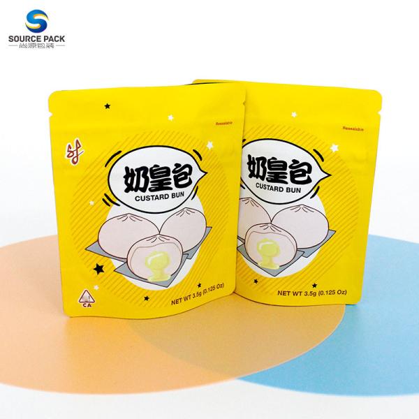 Child Resistant Weed Packaging Smell Proof Stand Up Pouch Custom Printed Mylar Bag