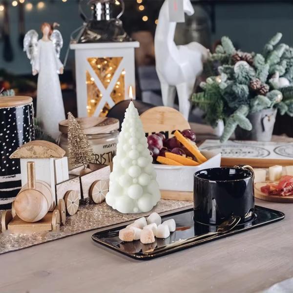 DIY Aromatherapy Candles Wax Plaster Clay Decoration Bubble Christmas Tree Eik Deer Shape For Candle Making