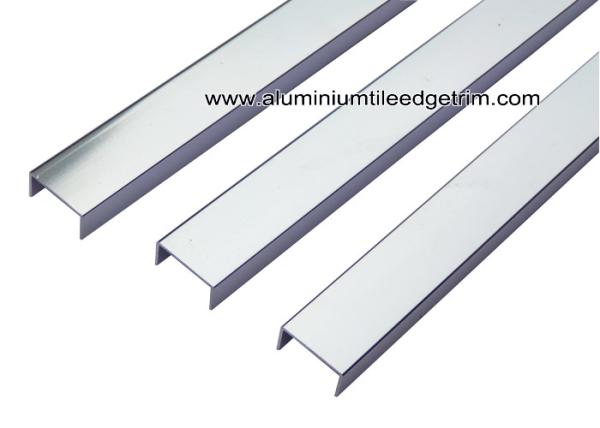 U20mm Glossy Silver U Shaped Aluminum Splint / Channel / Brace For Border