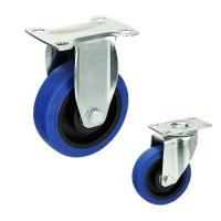 Capacidade 198LBS 5 roda silenciosa direcional azul do trole da roda macia TPR da polegada