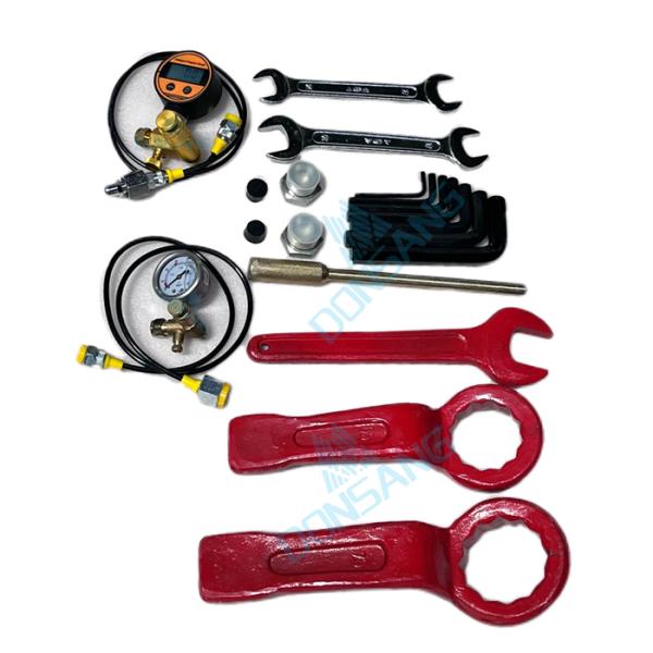 Peças hidráulicas do disjuntor da caixa de ferramentas hidráulica vermelha preta do disjuntor