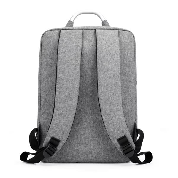 Mochila para computadora gris antirrobo con logotipo personalizable, perfecta como maletín para portátil de negocios para colegas y viajeros frecuentes