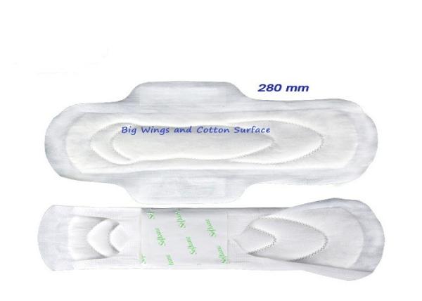Soft Non Woven Eco Friendly Disposable Sanitary Pads 1mm Thick Cotton Surface