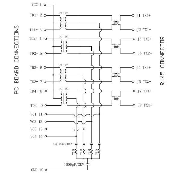 Conector do Multi-porto RJ45 da base-T do porto duplo 10/100/1000 com POE+ LPJG26928AFNL