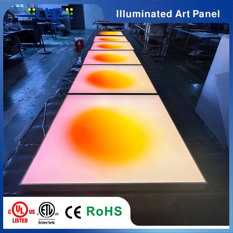 Coral Sunrise Backlit Acrylic Wall Light – Smart Dimmable LED Art Canvas