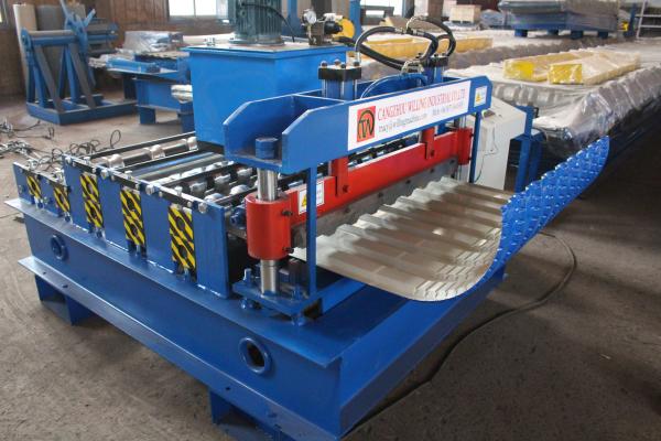 Rolo da plataforma de assoalho do metal que forma o friso automático do controle do PLC da máquina 4Kw