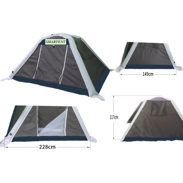 Голубой 190T воздух полиэстера TPU хлопает вверх шатер купола крупного плана человека поляка одного воздуха шатра