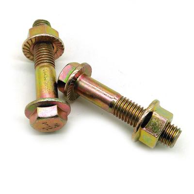 O zinco amarelo SAE J429 Gr.8 serrilhado encanta os parafusos da flange com porca DIN6923