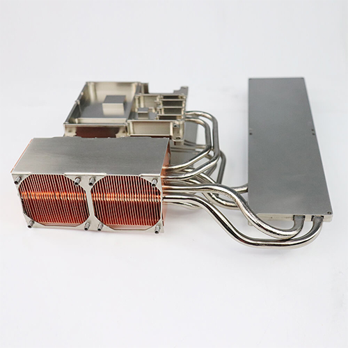 Zipper Fin Solderng Aluminum Copper Radiator Heat Sink With Heat Pipes