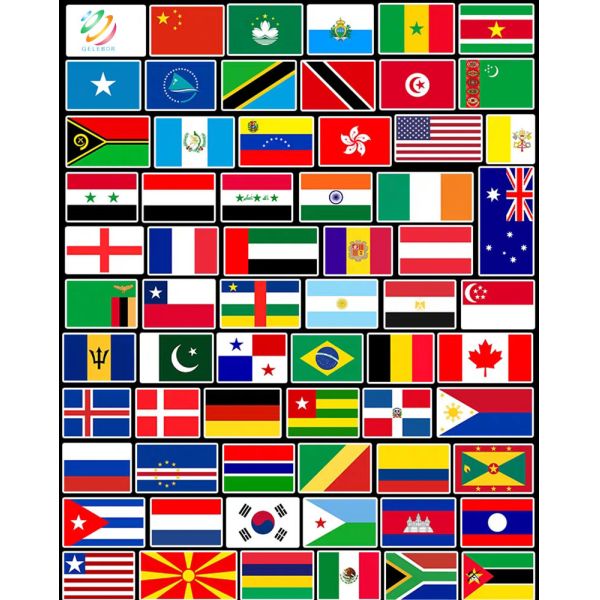 World Countries Flag Patriotic Window Decals Stickers For Notebook Stationery