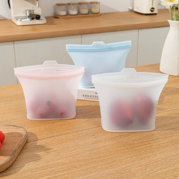 Eco-Friendly And Sustainable Silicone Food Storage Bags Featuring Airtight Seals, Heat Resistance, And Easy Cleaning – Ideal For Storing Snacks, Leftovers, Marinating, Travel Use, And Helping You Save