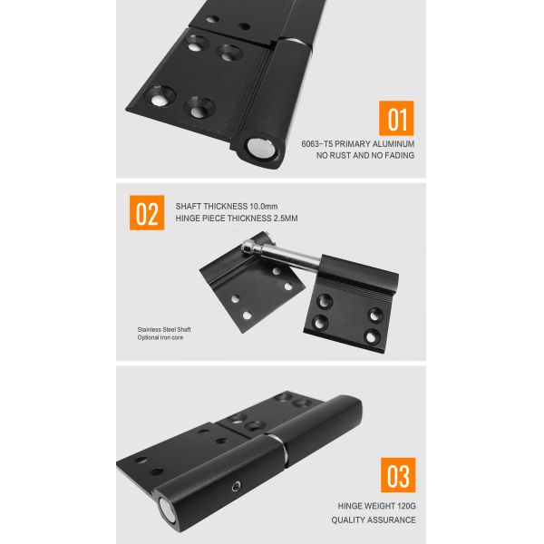 6063-T5 Primary Aluminum Door Hinge with 180 Degree Opening and Modern Design for Heavy Duty Applications
