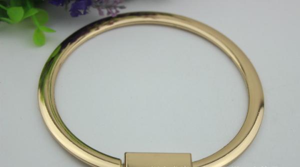 Ladies bag parts zinc alloy light gold 105 mm round metal bag handle