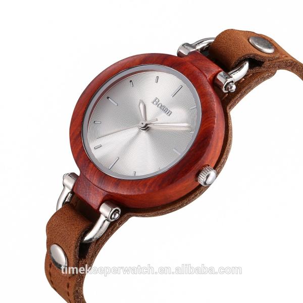 fashion lady watches , vintage designs , leather wood watches in elegant ,