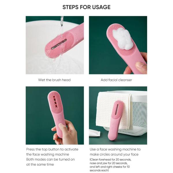 Силикон поры личной кожи щетки чистки стороны 2 In1 глубокий очищая лицевую щетку