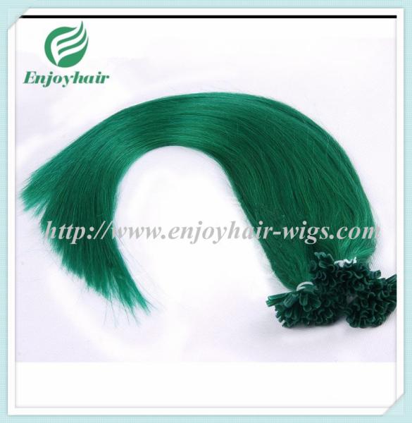 Nail U-Tip Hair 10-28 100s/pack green#color Straight Human Hair malaysian hair extension