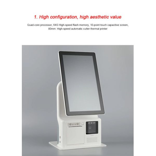 15.8 Inch High Capacity Kiosk Fast Food  Self Service Kiosk For Restaurants